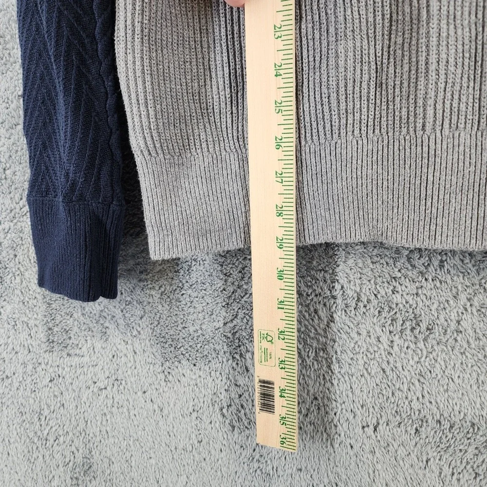 Tommy Hilfiger Sweater‎ Men XL Colorblock Mixed Texture Chest Patch Logo Preppy